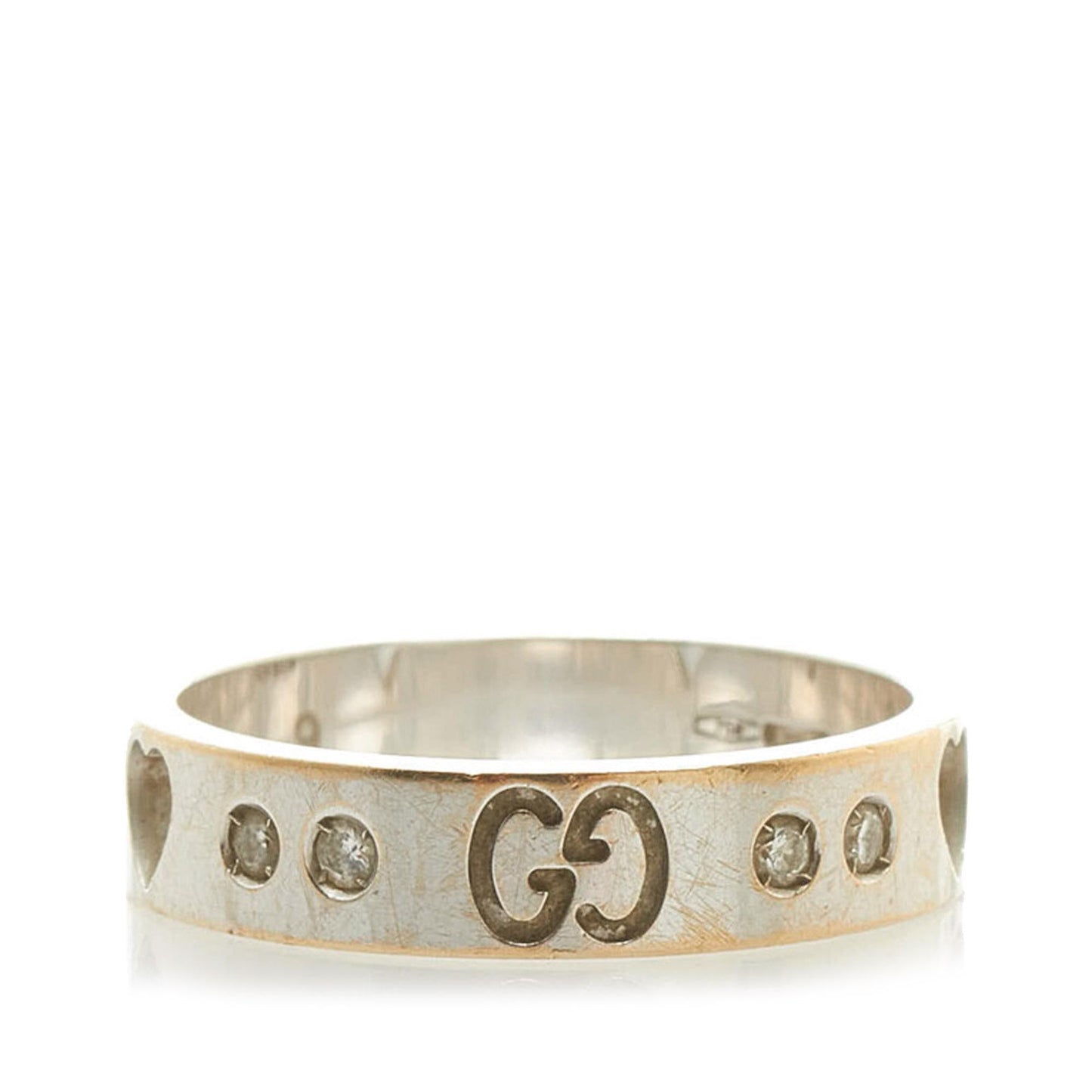 Gucci 18K Diamond Icon Amor Ring - 5 (SHG-35941)