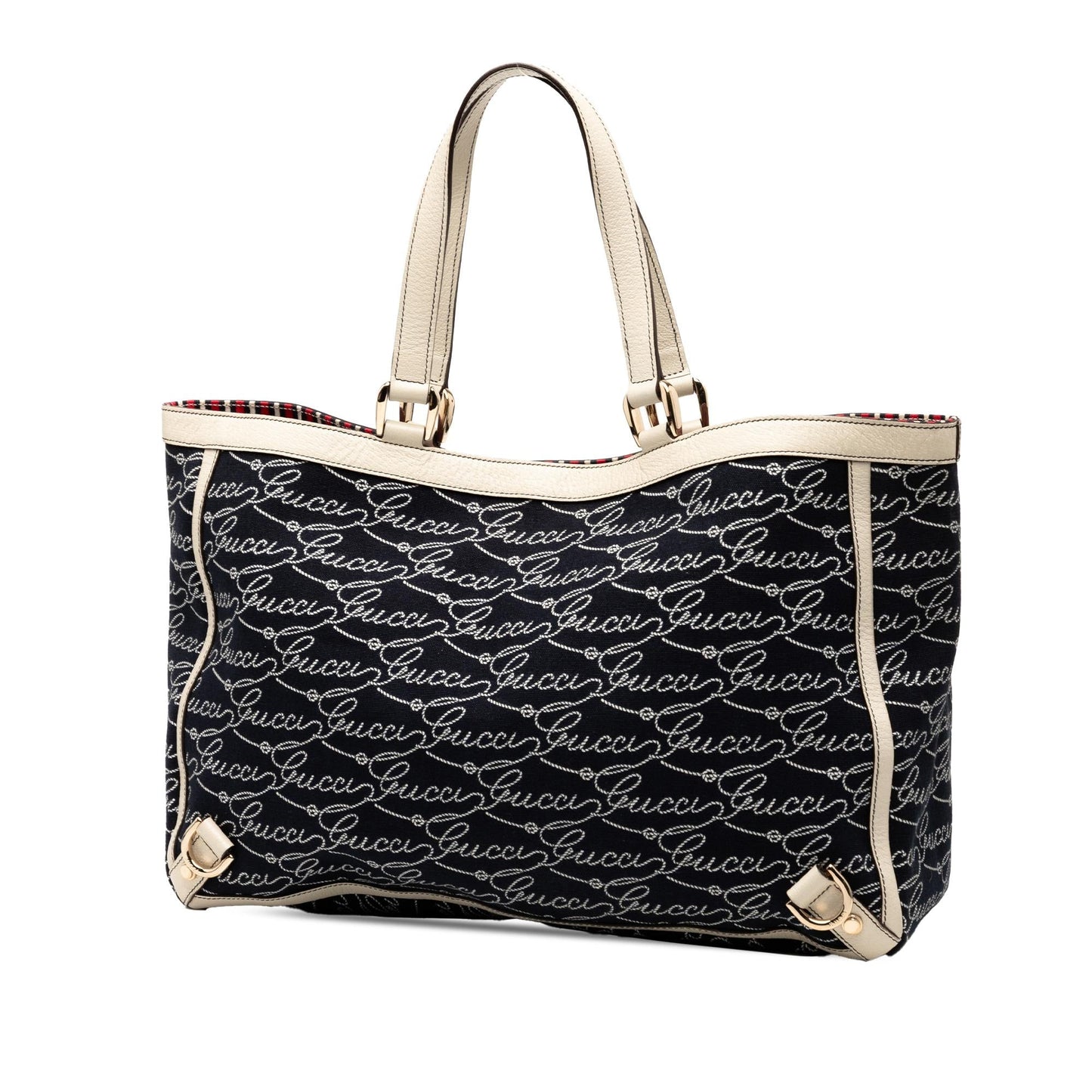 Gucci 85th Anniversary Canvas Logo Abbey D Ring Tote