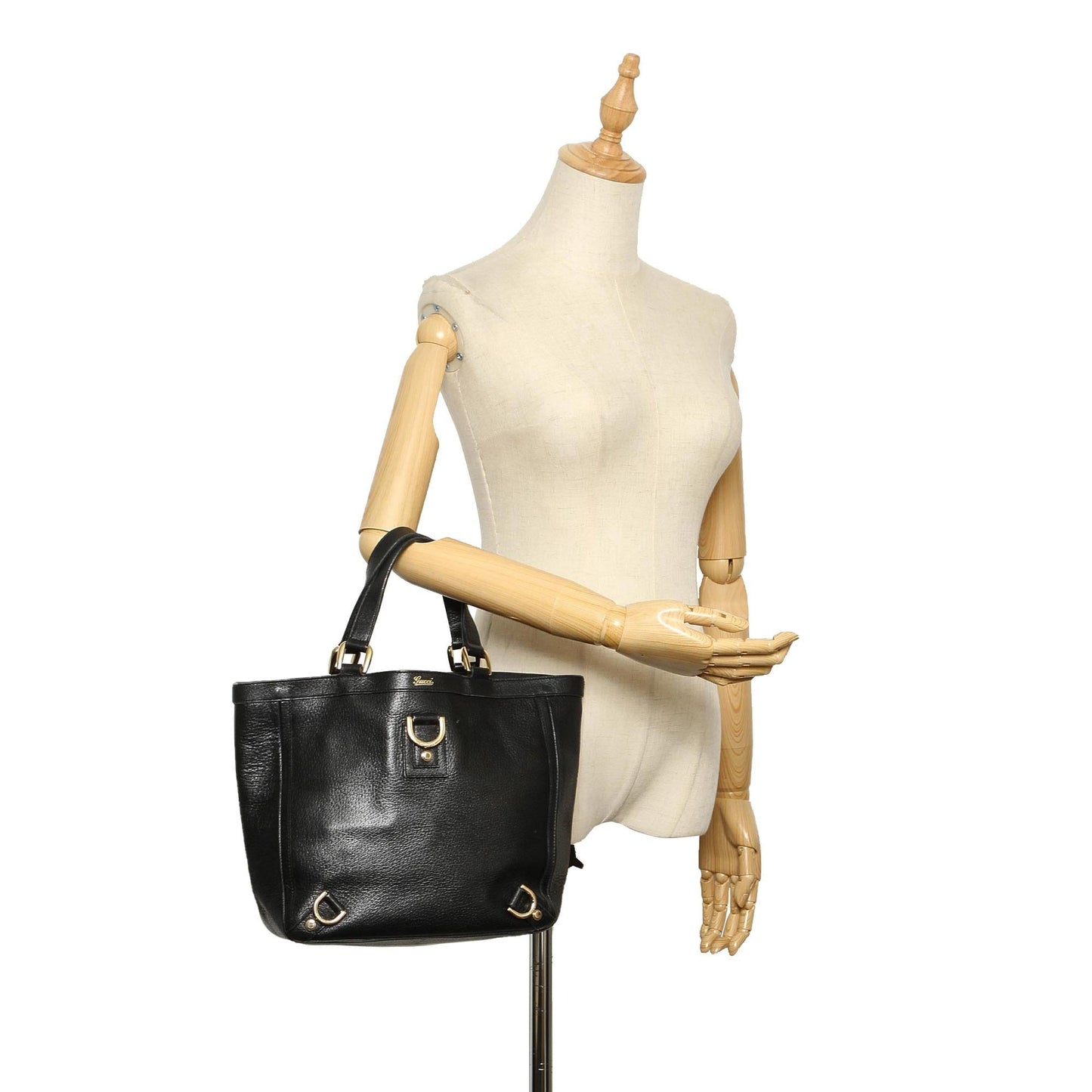 Gucci Abbey-D Ring Leather Handbag (SHG-22400)