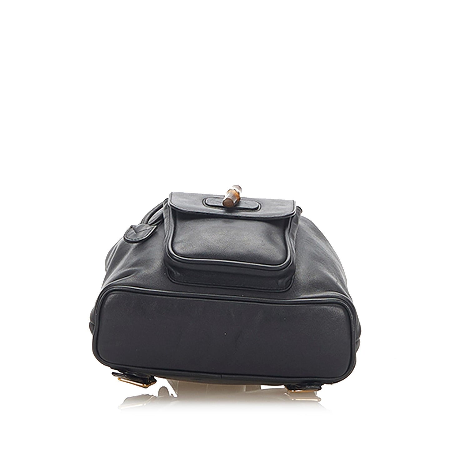 Gucci Bamboo Drawstring Leather Backpack (SHG-22299)