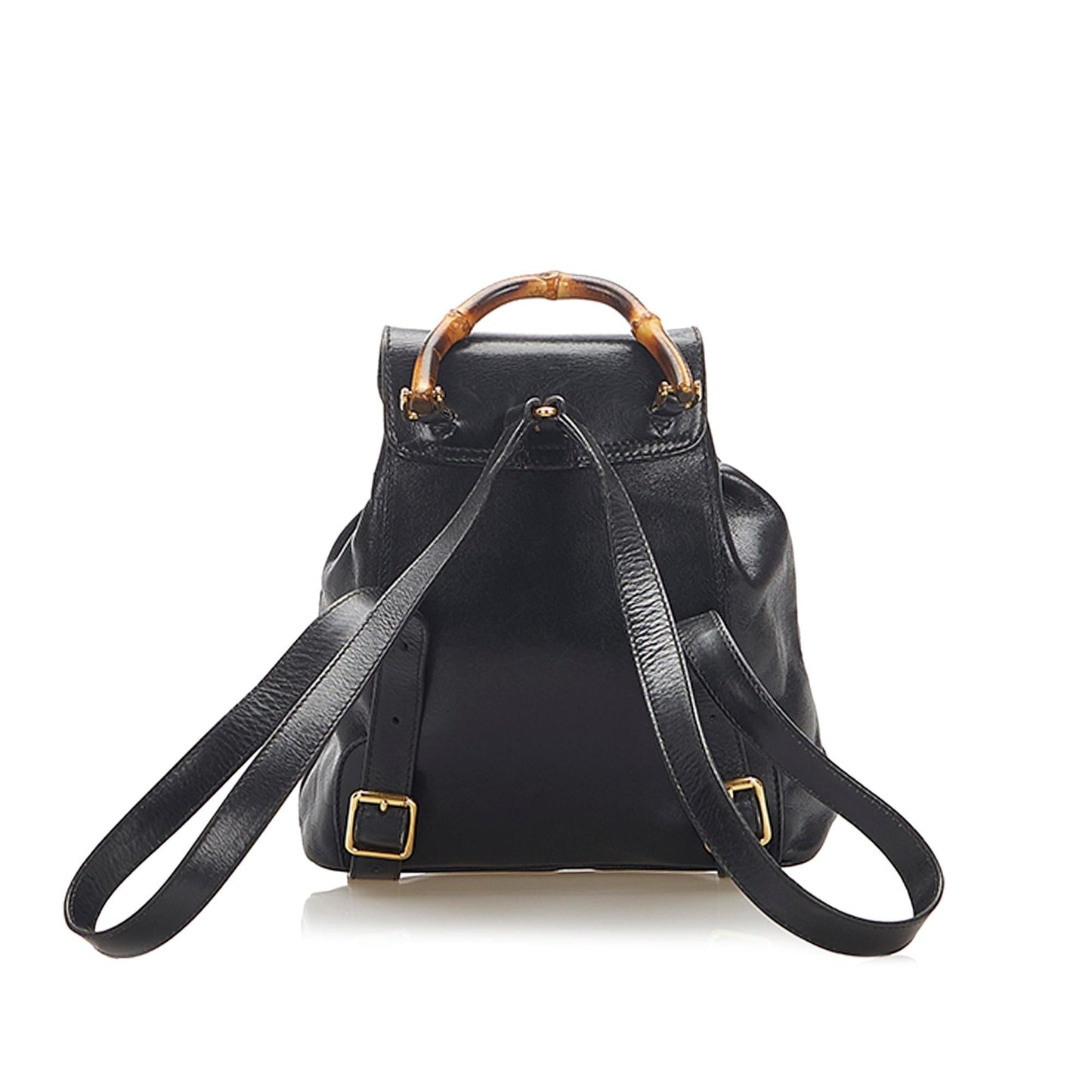 Gucci Bamboo Drawstring Leather Backpack (SHG-22300)