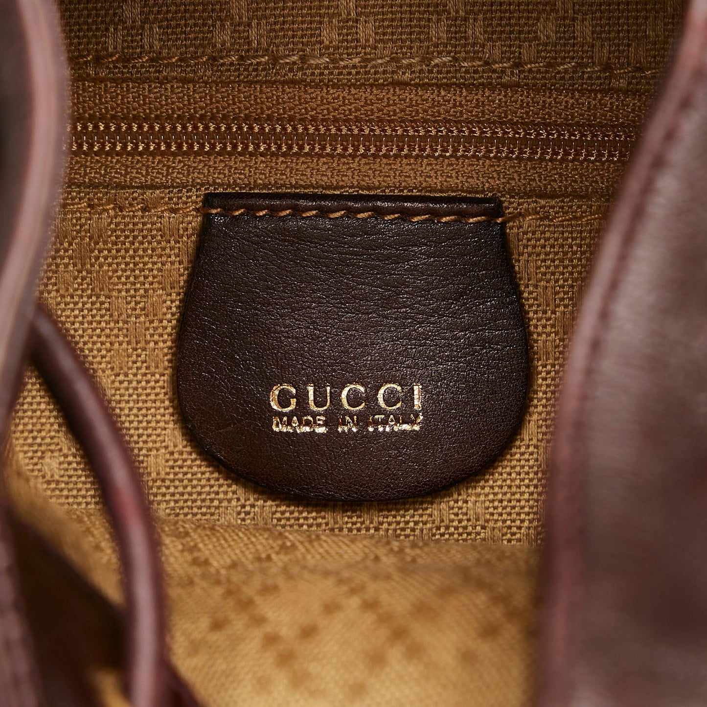 Gucci Bamboo Drawstring Leather Backpack (SHG-34969)