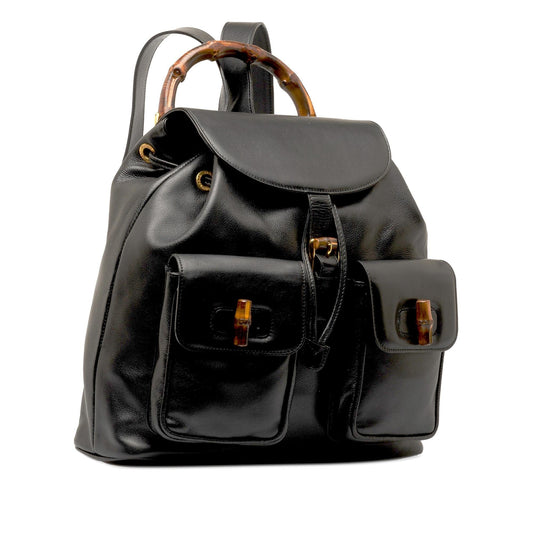 Luxury Gucci Trending 2025 Bamboo Drawstring Leather Backpack (SHG-b7jhdk)