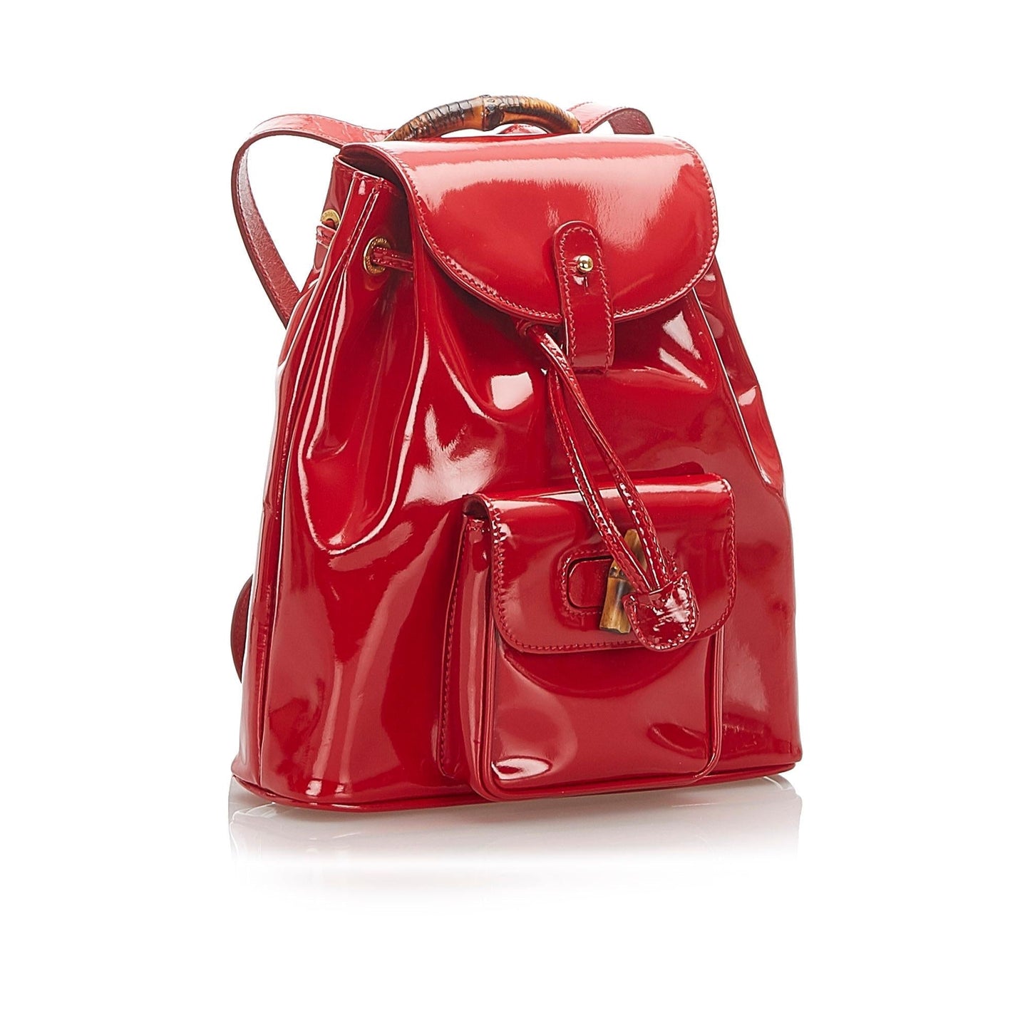 Luxury Gucci Trending 2025 Bamboo Patent Leather Drawstring Backpack (SHG-22346)