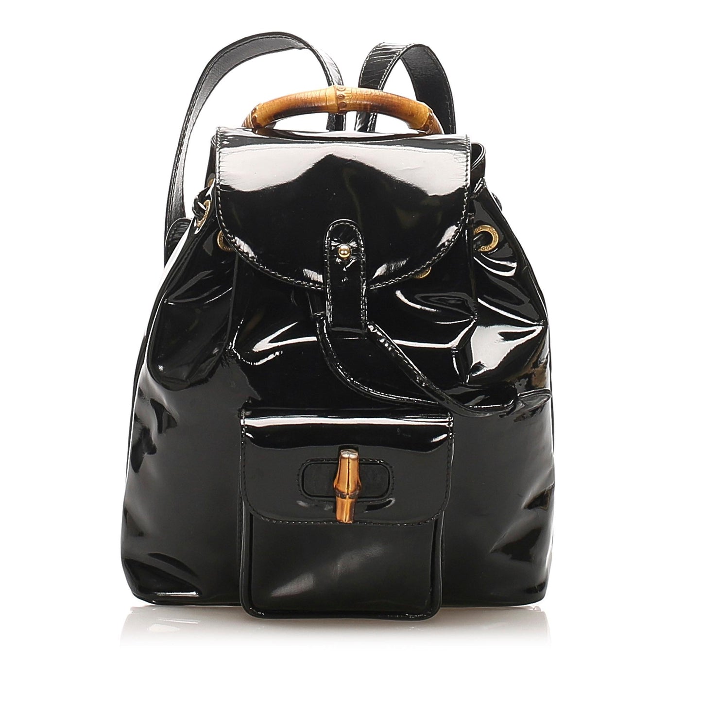 Luxury Gucci Trending 2025 Bamboo Patent Leather Drawstring Backpack (SHG-32189)