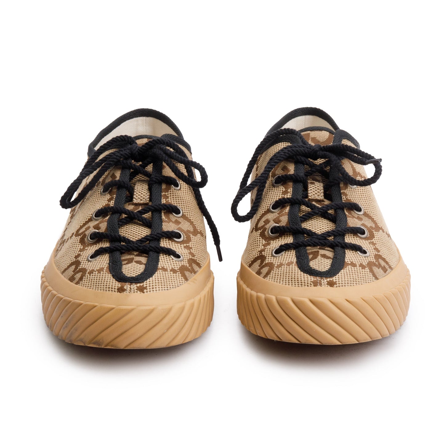 Gucci Beige Maxi GG Canvas Low Sneakers, Size 11