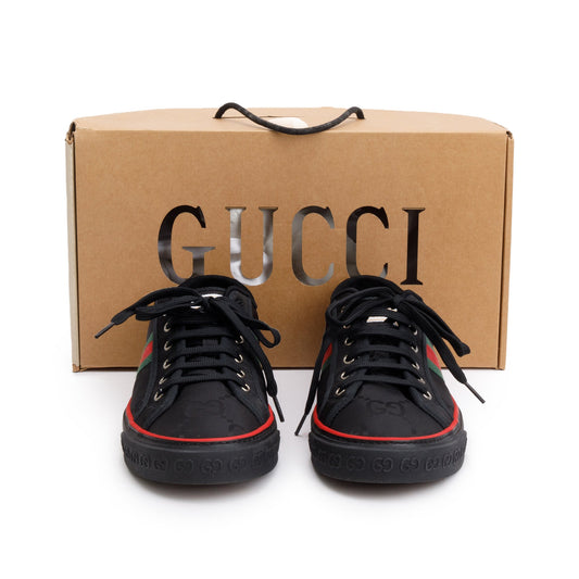 Gucci Black GG Nylon Web Men's Tennis 1977 Sneakers, Size 11.5