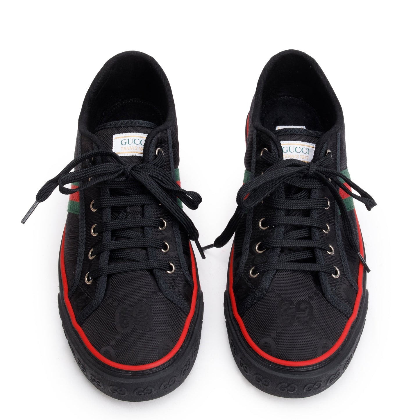 Gucci Black GG Nylon Web Men's Tennis 1977 Sneakers, Size 11.5