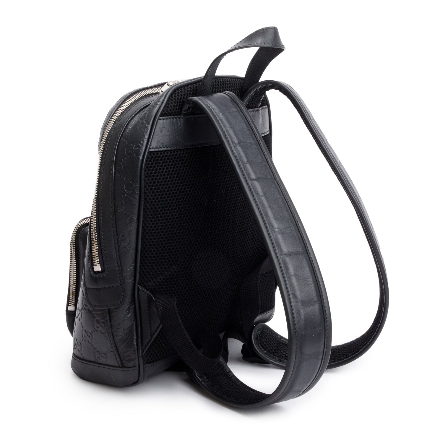 Gucci Black GG Signature Leather Small Backpack