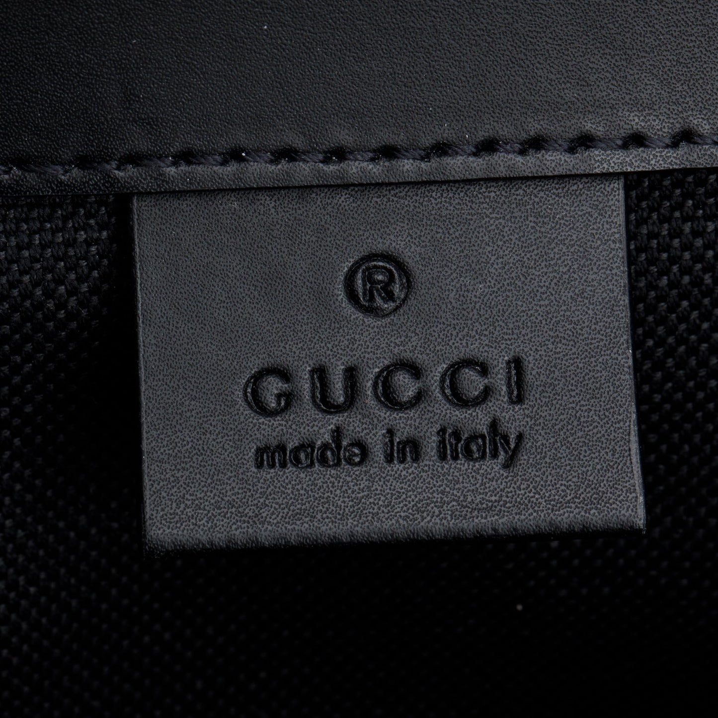 Gucci Black GG Supreme Double Buckle Backpack