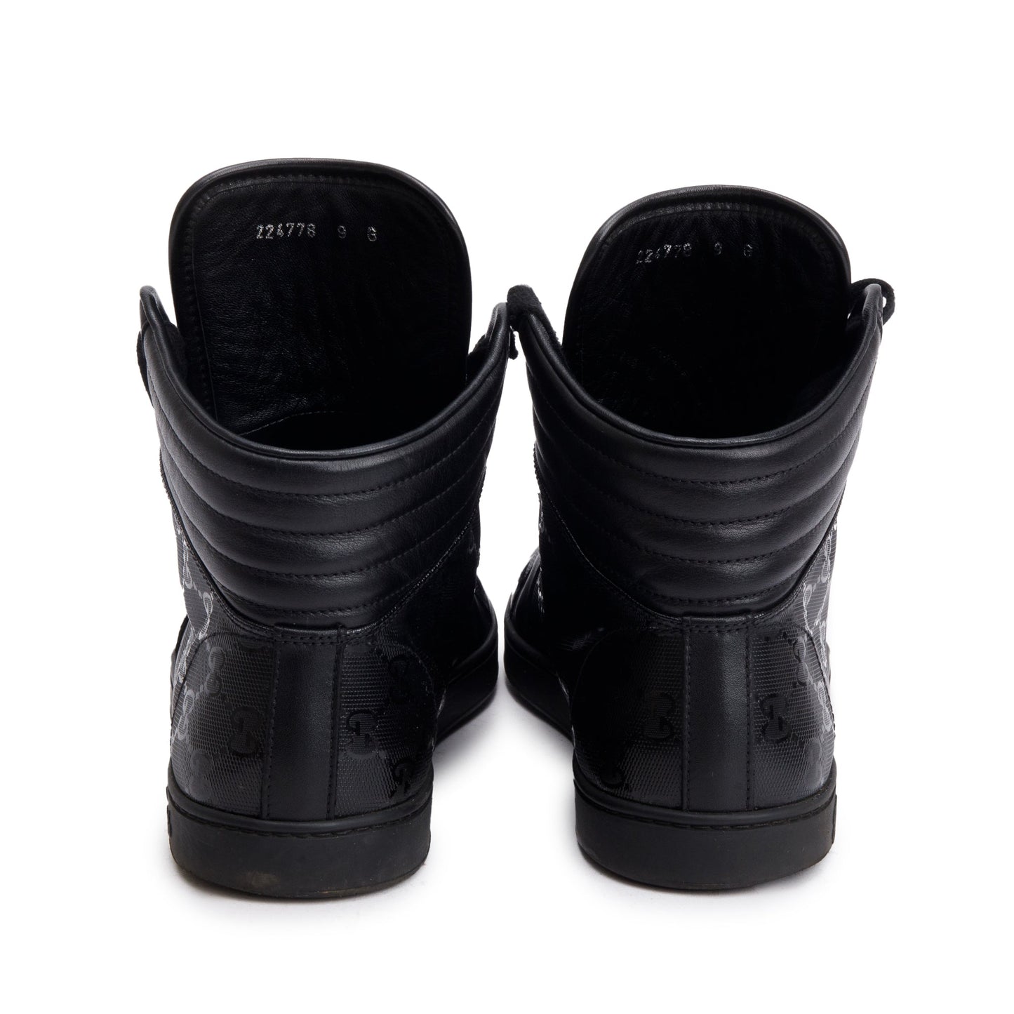 Gucci Black Imprime Coda High Top Sneakers, Size 9