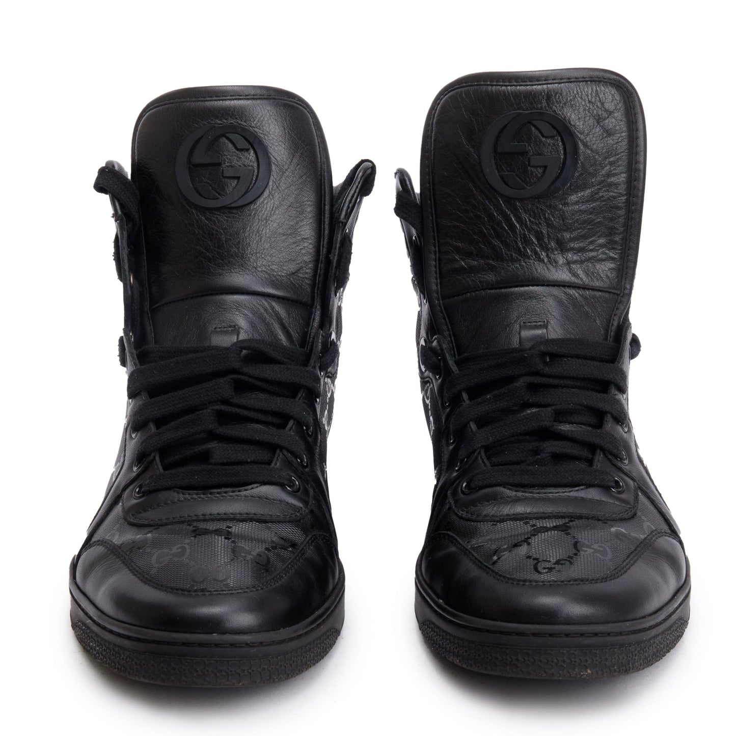 Gucci Black Imprime Coda High Top Sneakers, Size 9