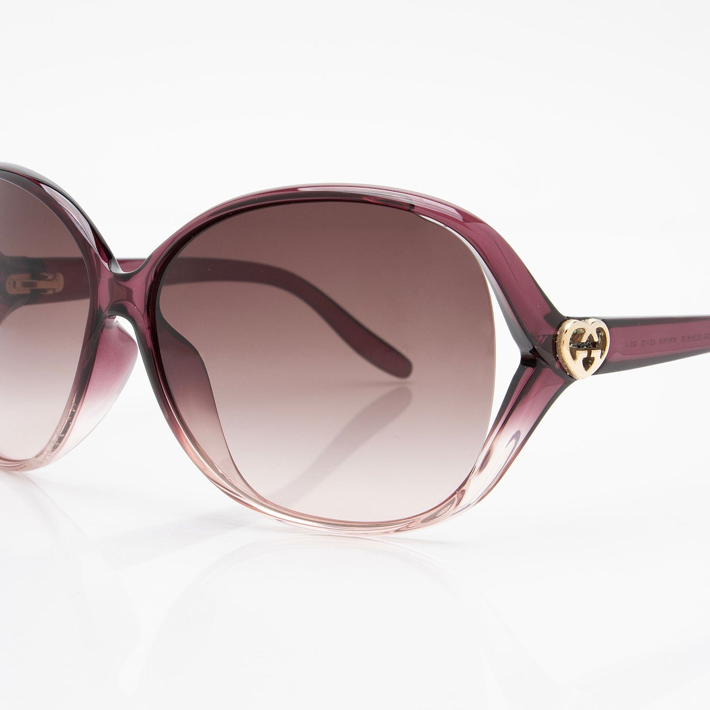Gucci Interlocking G Heart Oversized Butterfly Sunglasses