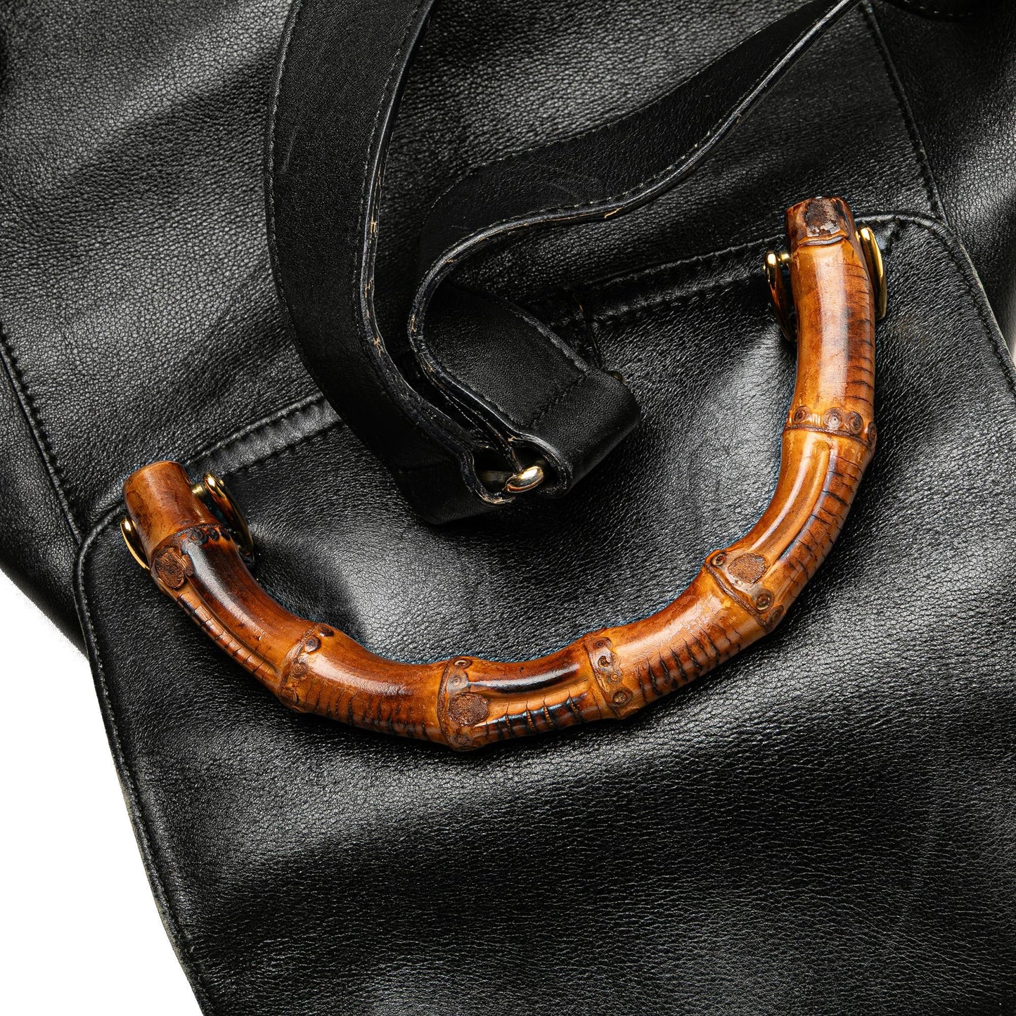 Gucci Calfskin Bamboo Drawstring Backpack