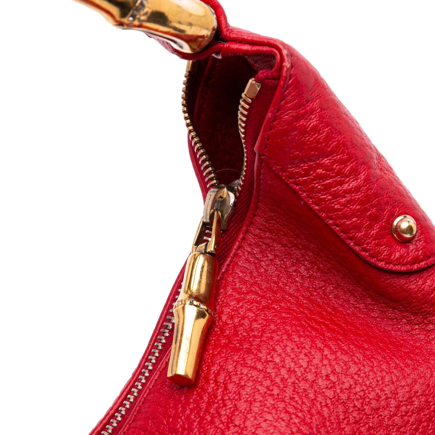 Gucci Calfskin Web Bamboo Ring Hobo