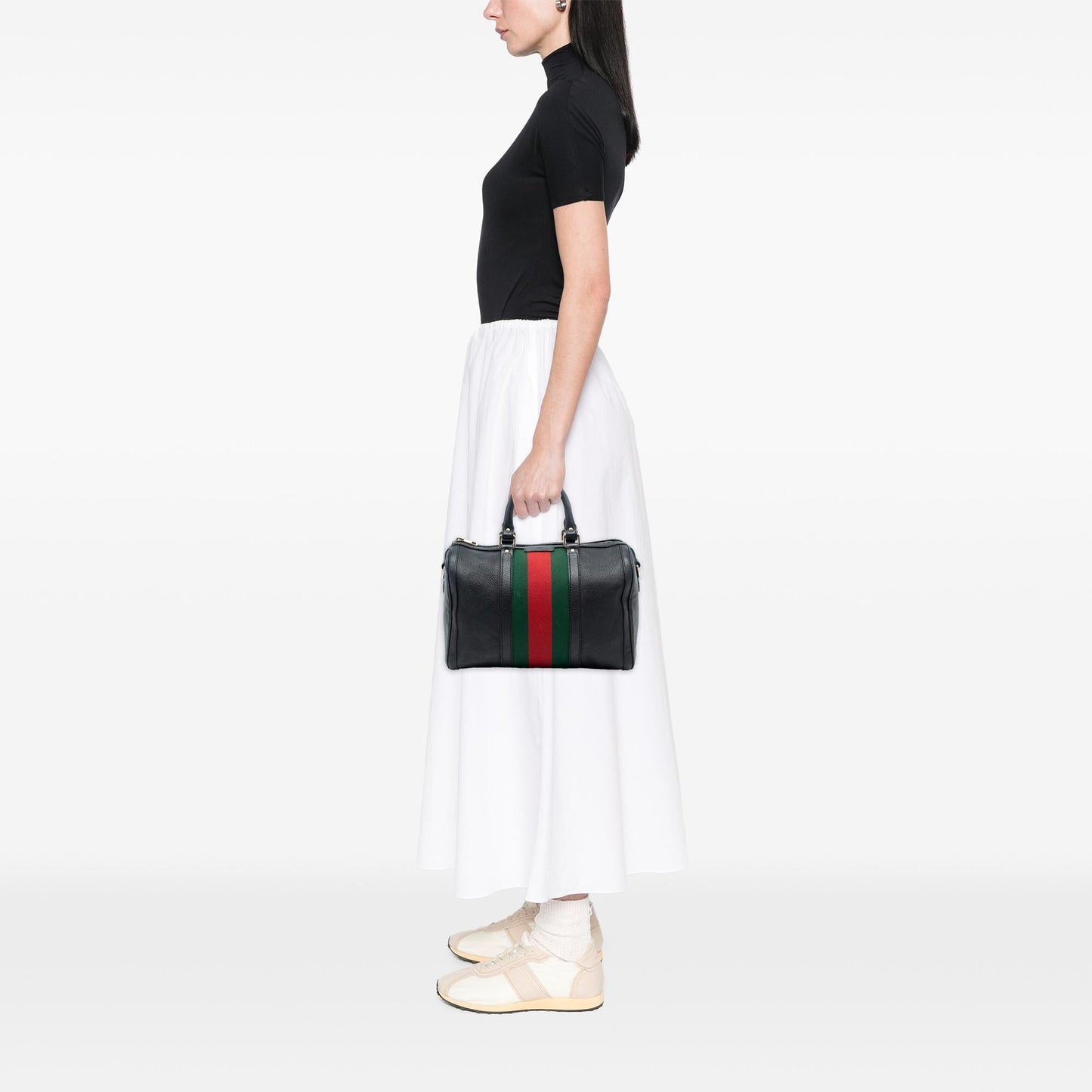 Gucci Calfskin Web Joy Boston Bag