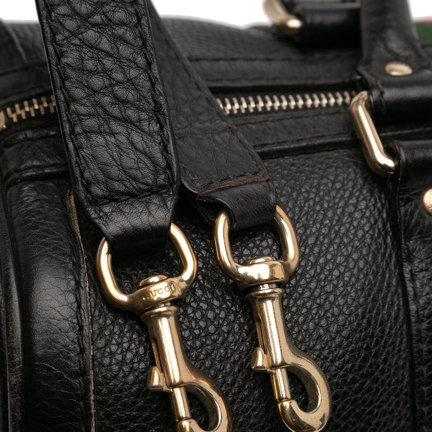Gucci Calfskin Web Joy Boston Bag