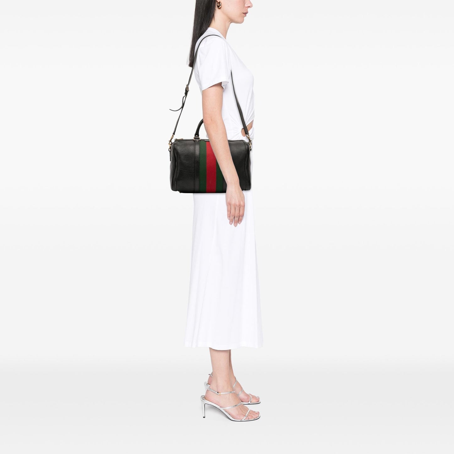Gucci Calfskin Web Joy Boston Bag