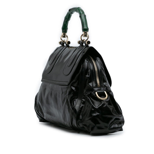 Gucci Dialux Pop Coated Canvas Bamboo Top Handle Bag