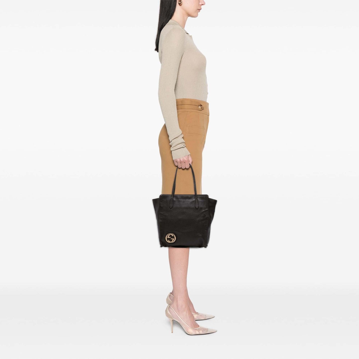 Gucci Dollar Calfskin Interlocking G Tote