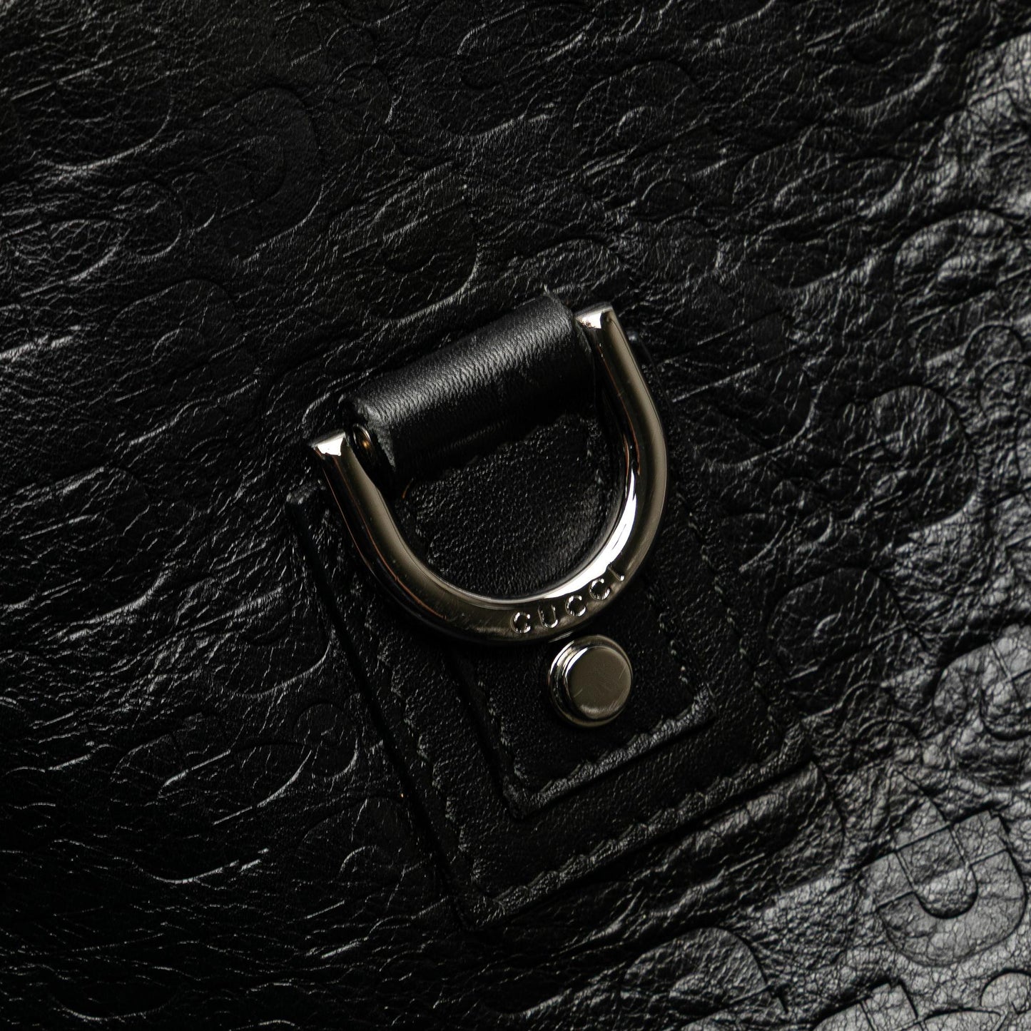 Gucci Embossed Leather Horsebit Abbey D Ring Crossbody