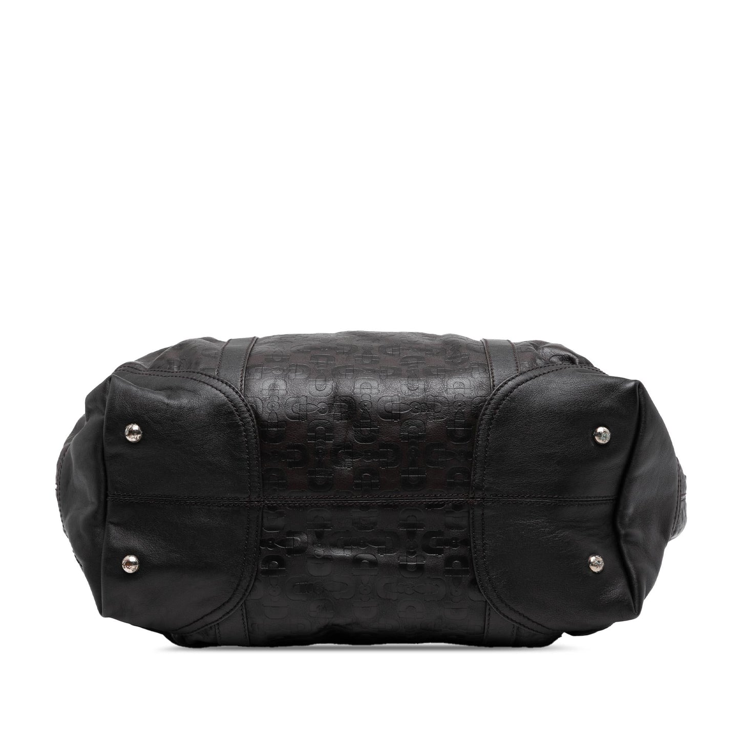 Gucci Embossed Leather Horsebit Satchel