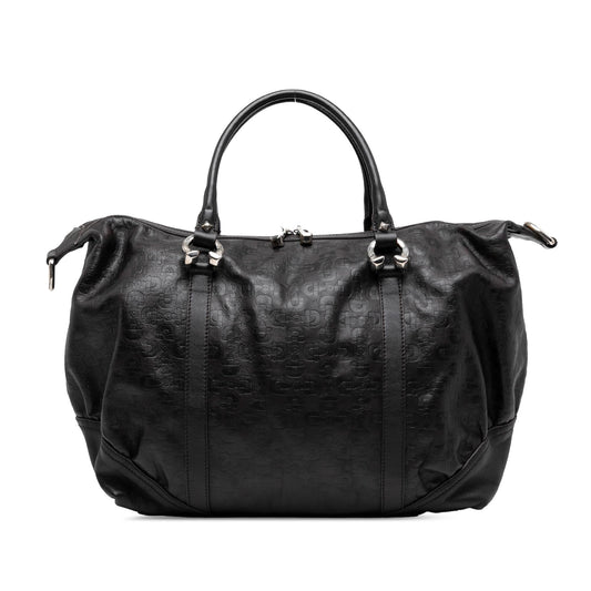 Gucci Embossed Leather Horsebit Satchel