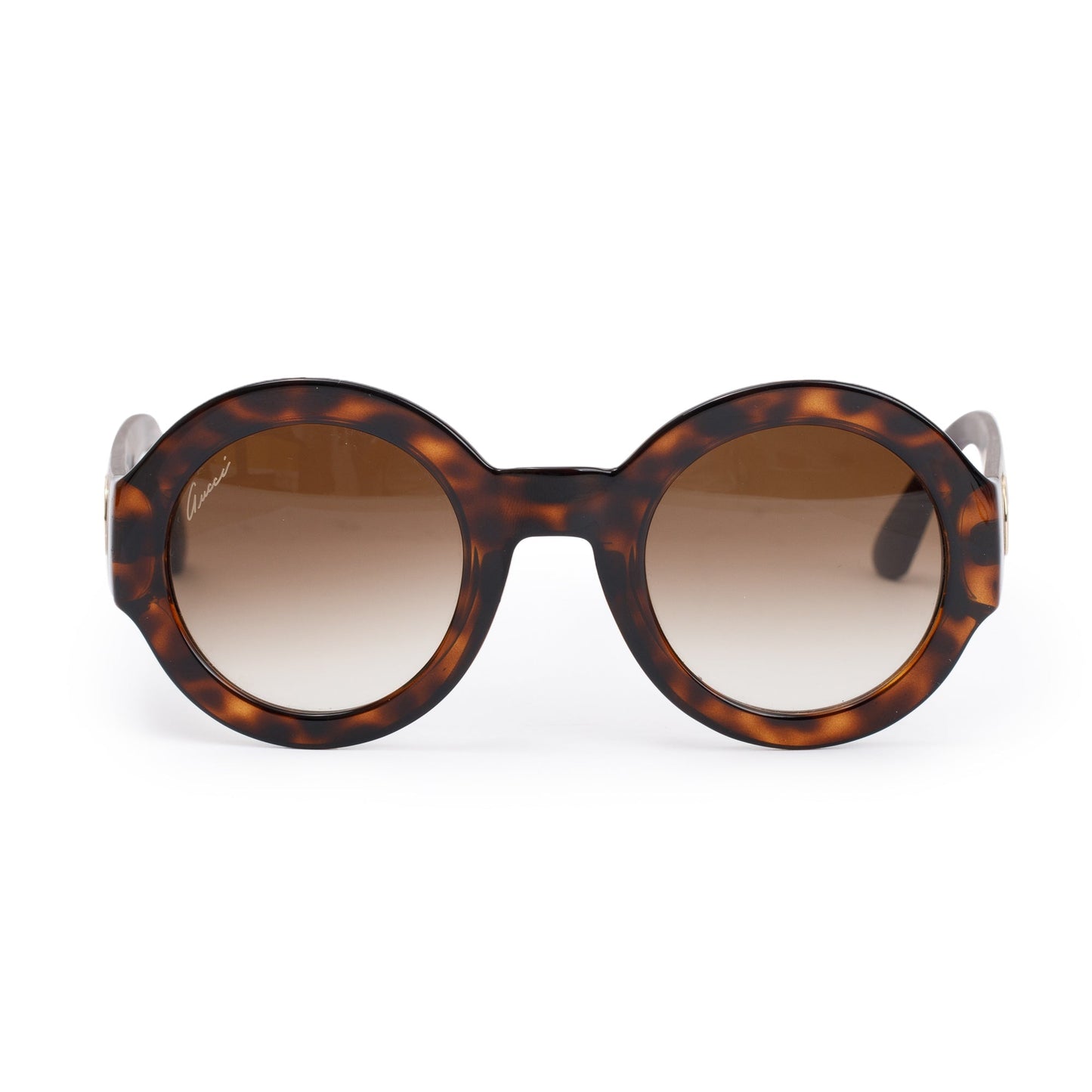 Gucci GG 3788/S Havana Acetate Diamante Round Sunglasses