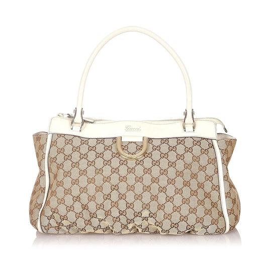 Gucci GG Abbey-D Ring Canvas Tote Bag (SHG-32124)