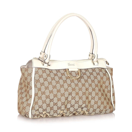 Gucci GG Abbey-D Ring Canvas Tote Bag (SHG-32124)