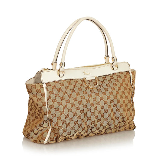 Gucci GG Canvas Abbey-D Ring Tote Bag (SHG-32563)