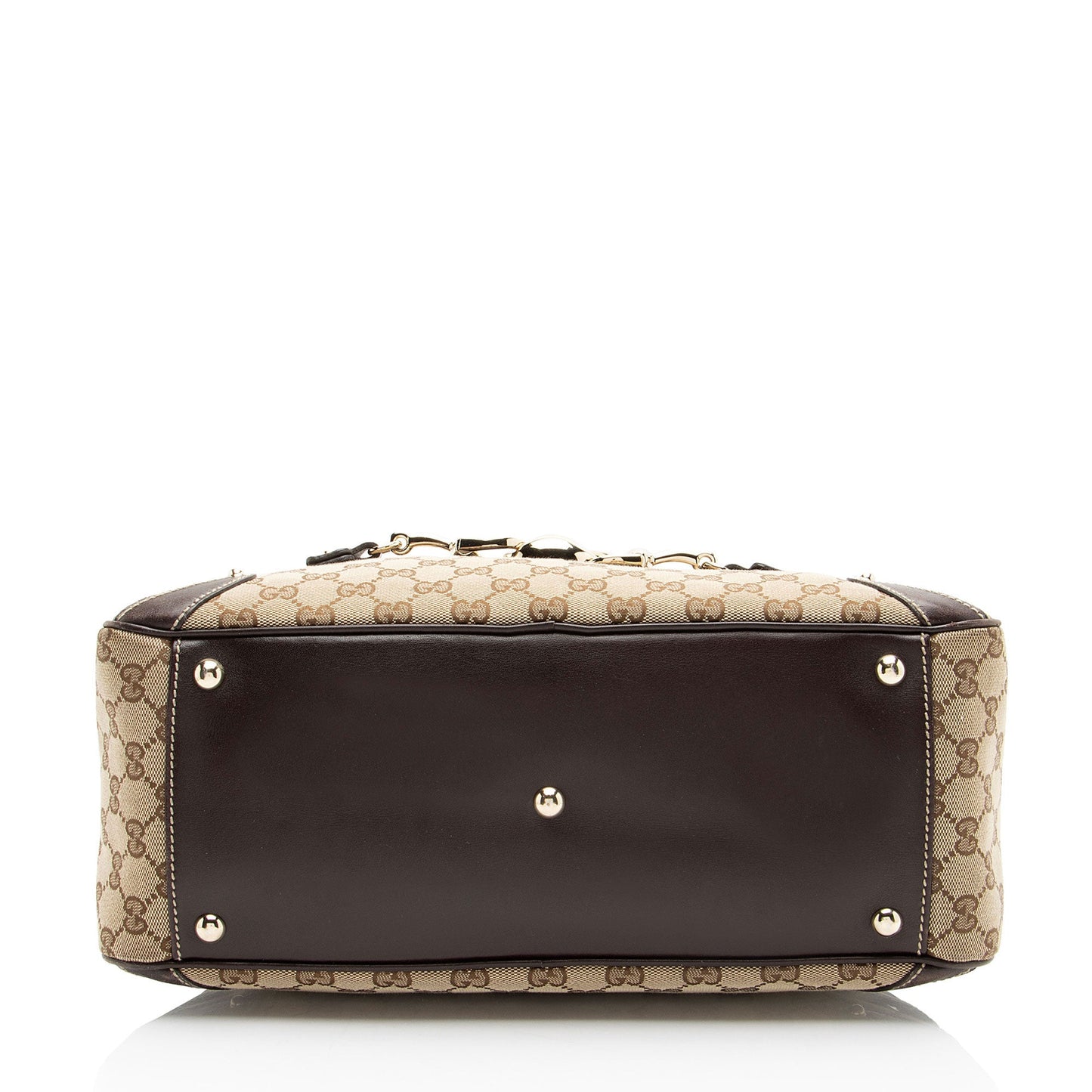 Gucci GG Canvas Bamboo Horsebit Wave Satchel