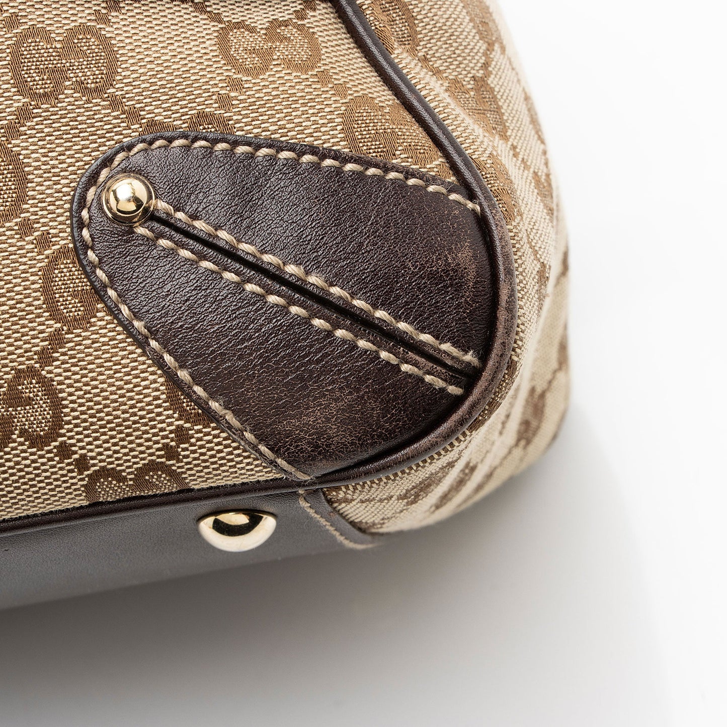 Gucci GG Canvas Bamboo Horsebit Wave Satchel