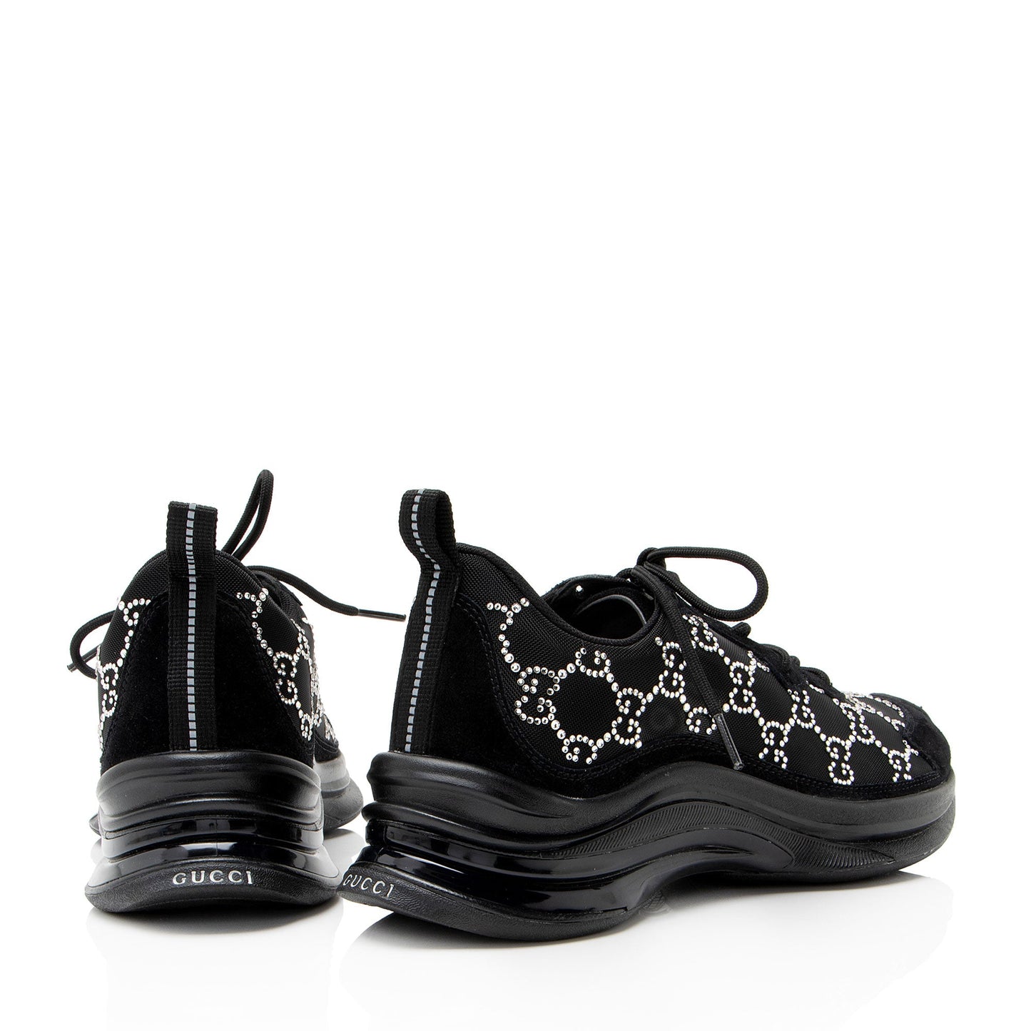 Gucci GG Canvas Crystal Run Sneakers - Size 7.5 / 37.5