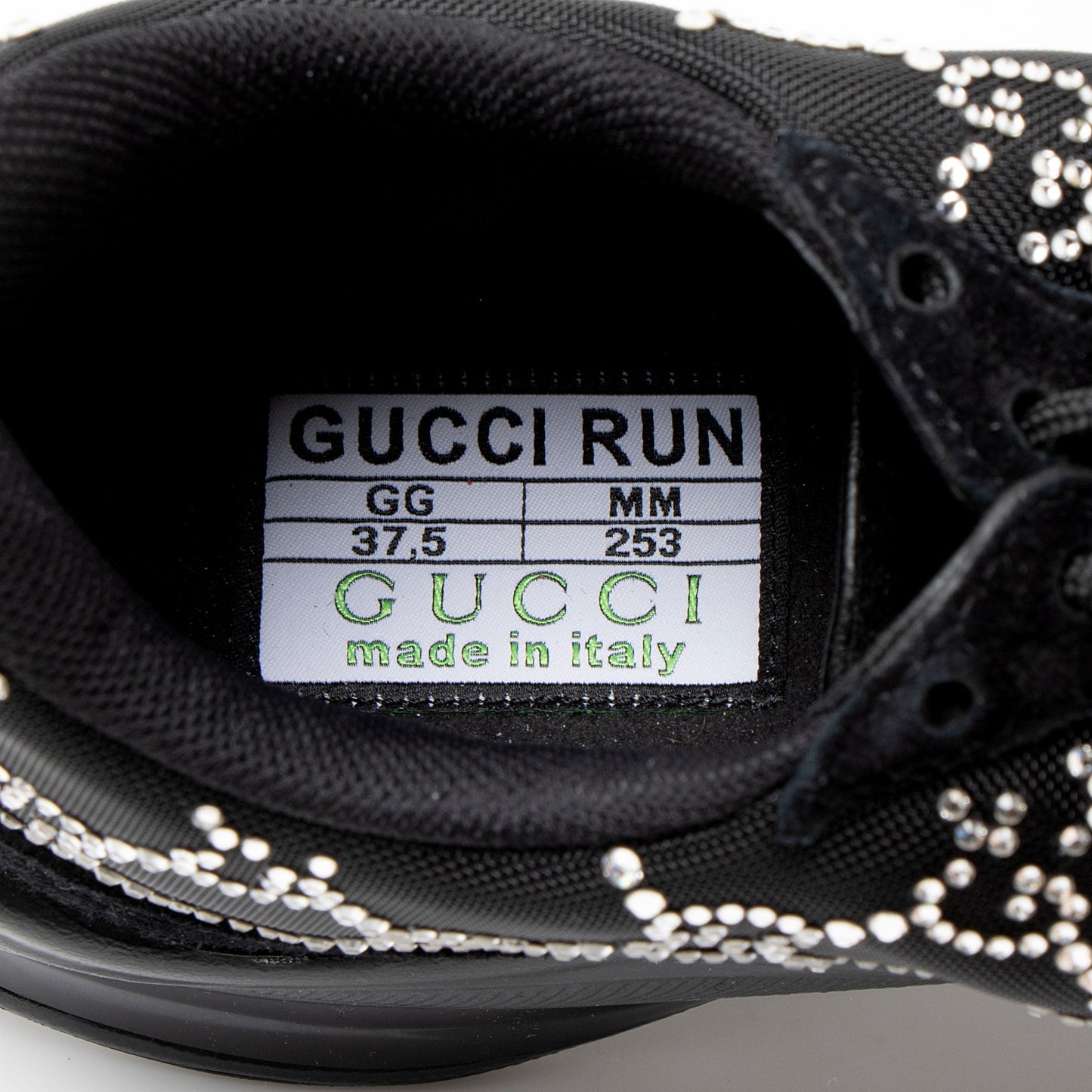 Gucci GG Canvas Crystal Run Sneakers - Size 7.5 / 37.5