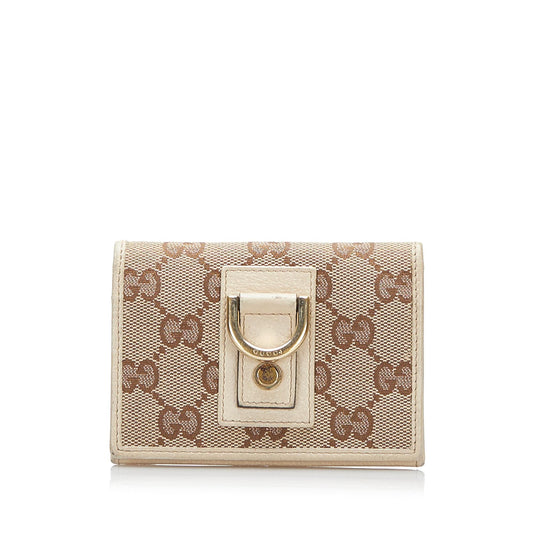 Gucci GG Canvas D-Ring Card Holder (SHG-b43eqy)