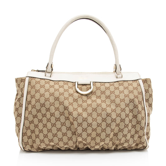 Gucci GG Canvas D Ring Zip Tote (SHF-E9HvFQ)
