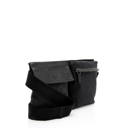 Gucci GG Canvas Double Pocket Belt Bag