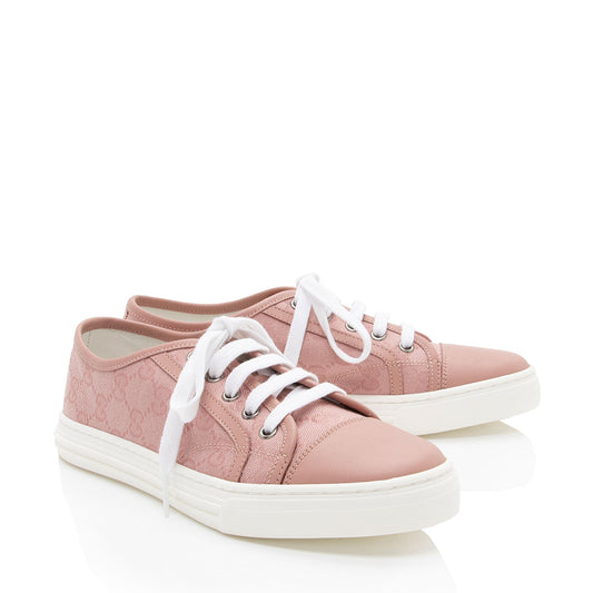 Gucci GG Canvas Leather Sneakers - Size 6.5 / 36.5 (SHF-rURJoF)