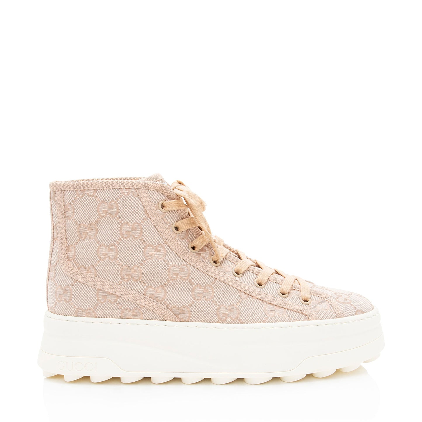 Gucci GG Canvas Tennis 1977 Platform High Top Sneakers - Size 10 / 40