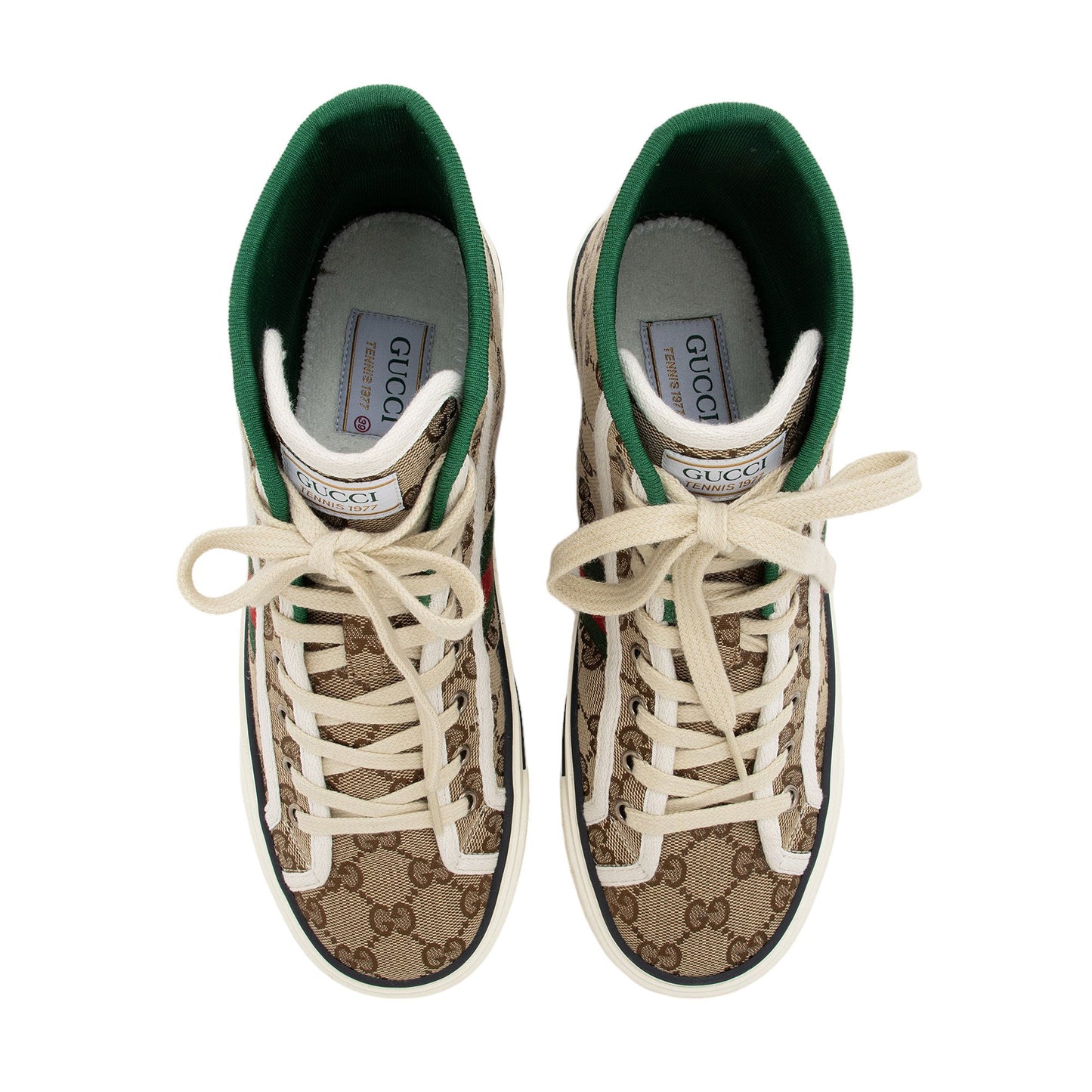Gucci GG Canvas Web 1977 Tennis High Top Sneakers - Size 9 / 39 (SHF-2Re14P)