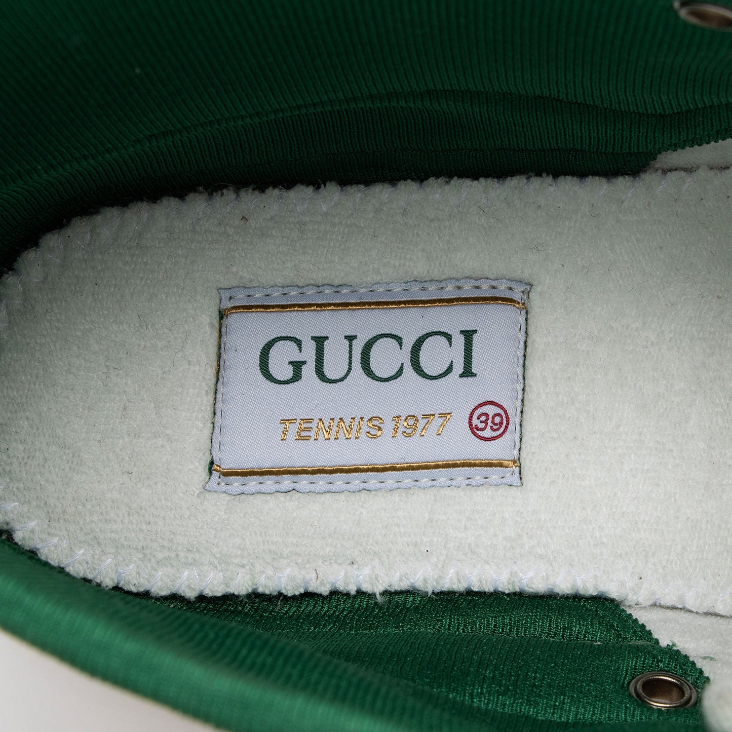 Gucci GG Canvas Web 1977 Tennis High Top Sneakers - Size 9 / 39 (SHF-2Re14P)