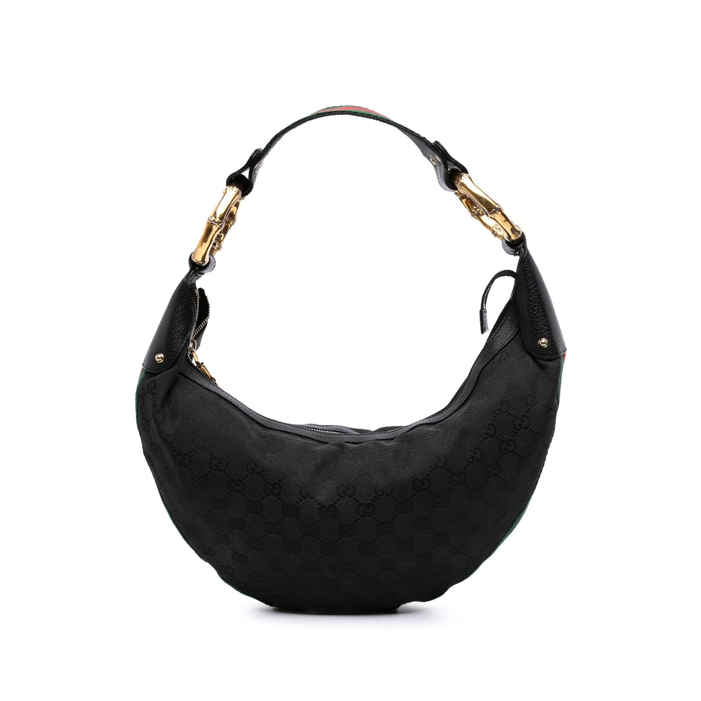 Gucci GG Canvas Web Bamboo Ring Hobo