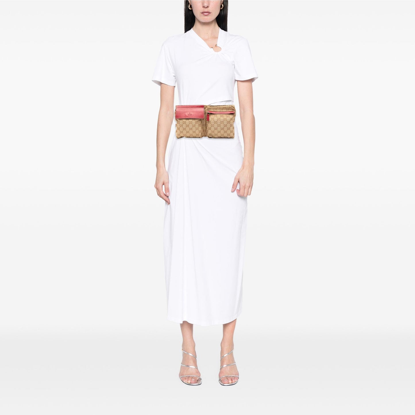 Gucci GG Canvas Web Double Pocket Belt Bag