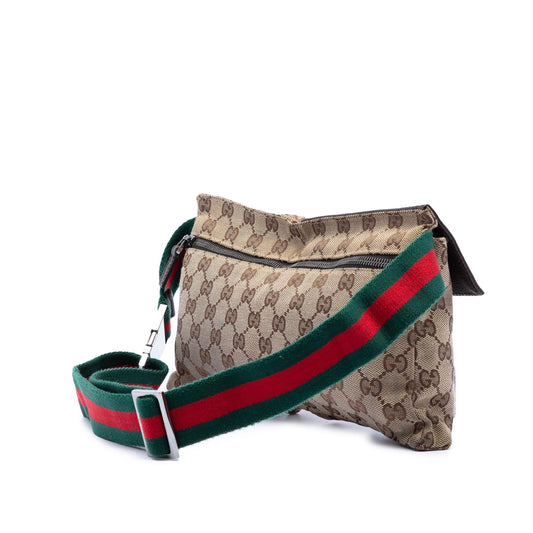 Gucci GG Canvas Web Double Pocket Belt Bag