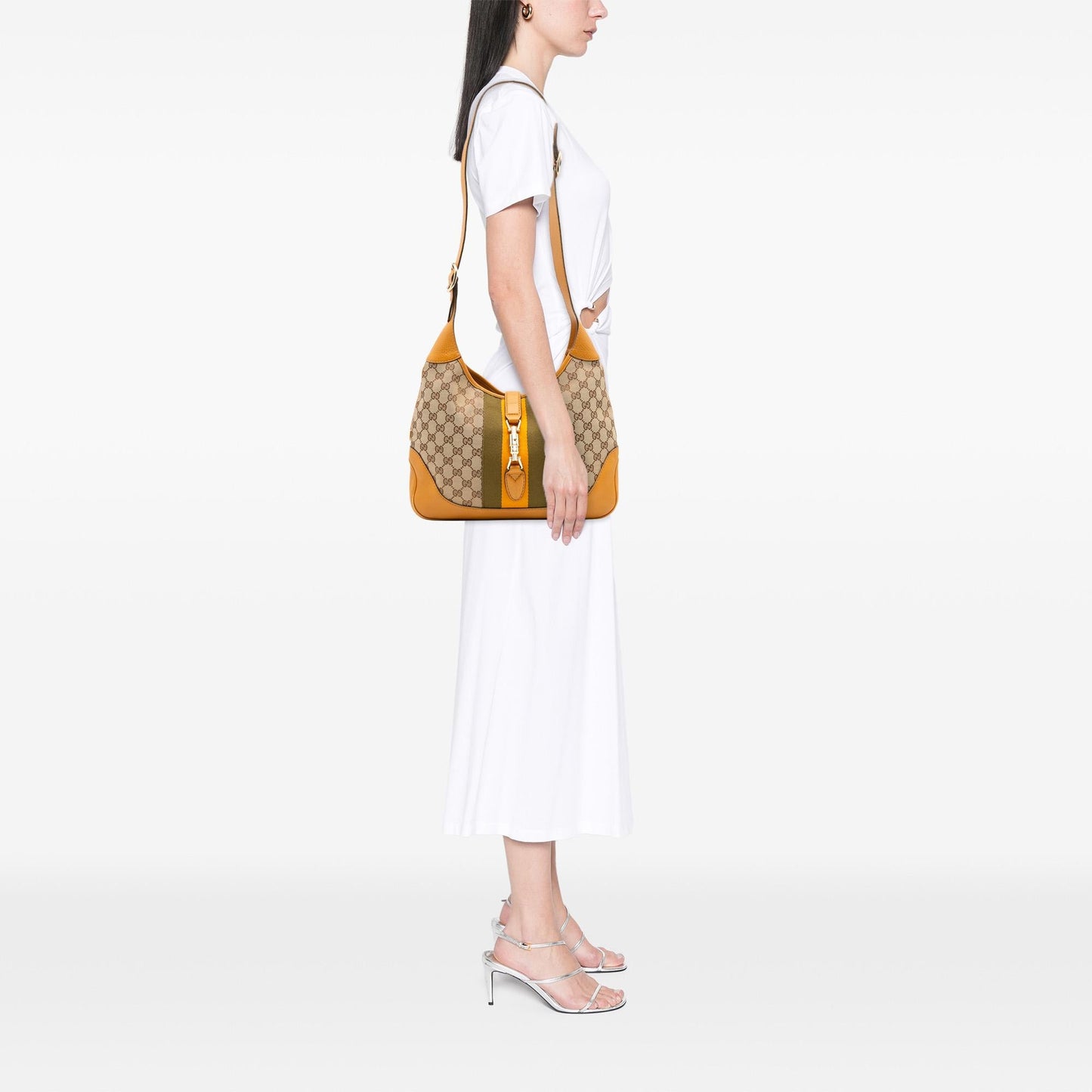 Gucci GG Canvas Web Jackie O Bouvier Crossbody
