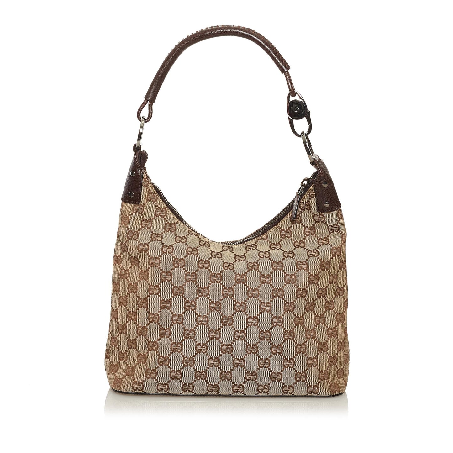 Gucci GG Cavas Ring Handle Zip Shoulder Bag (SHG-34838)