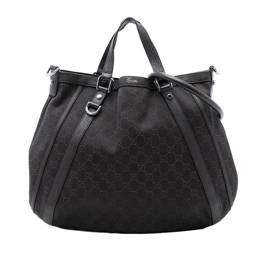 Gucci GG Denim Abbey D Ring Satchel