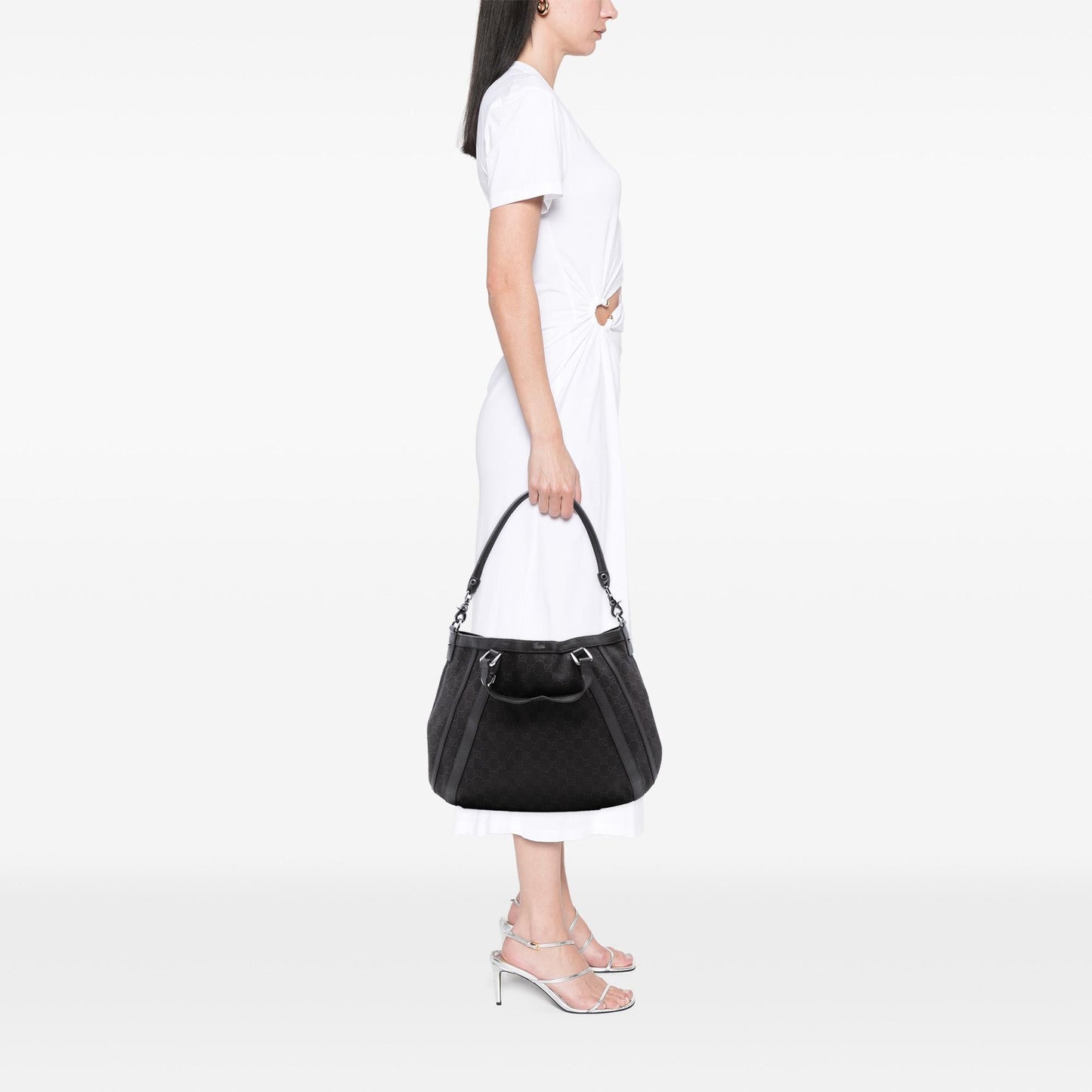 Gucci GG Denim Abbey D Ring Satchel