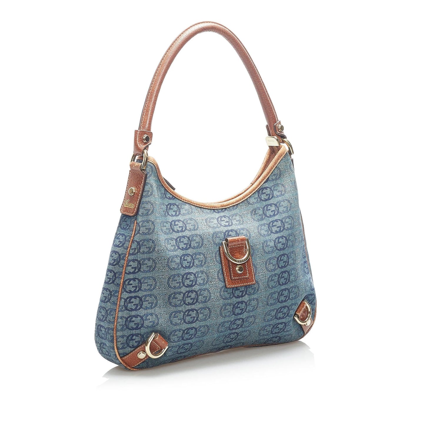 Gucci GG Denim Abbey D-Ring Shoulder Bag (SHG-34010)